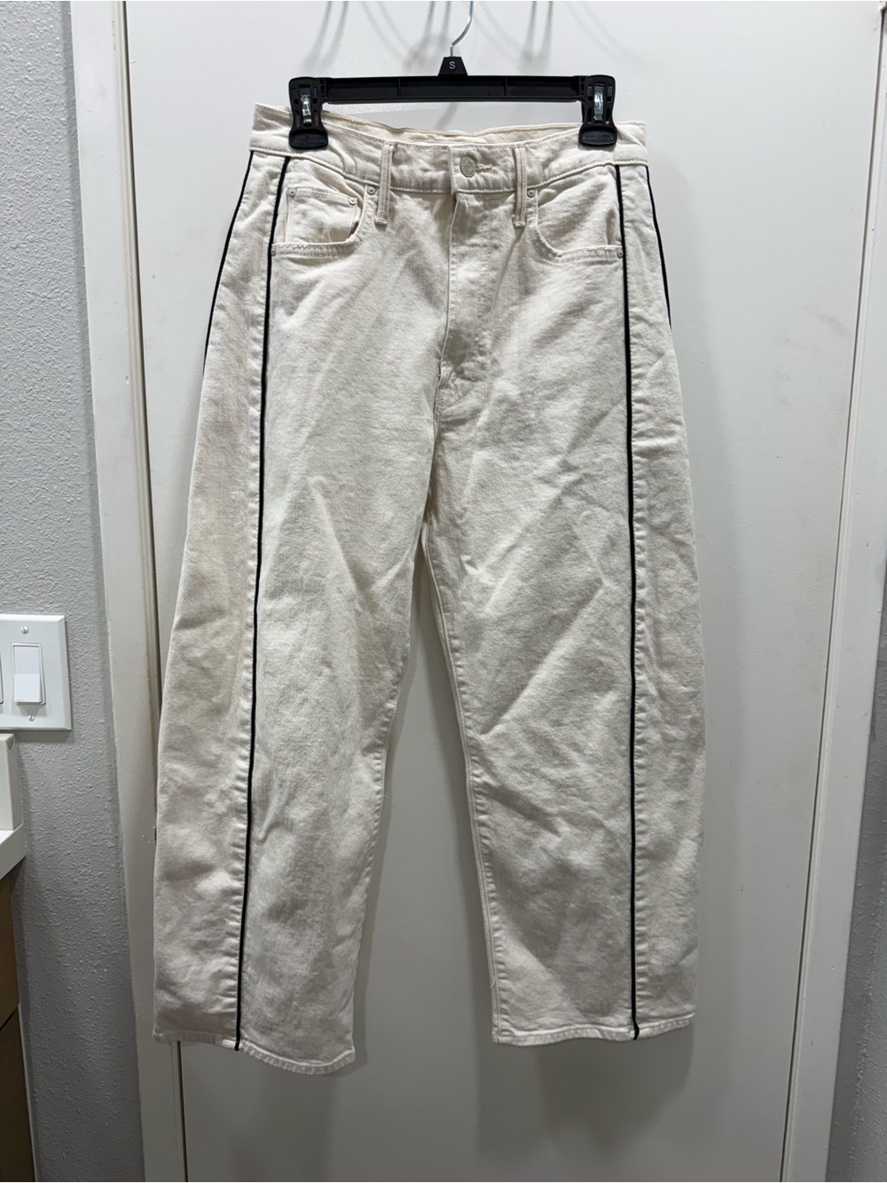 Mother Lil Half Piped Ankle with Black Side Piping Jeans - Act Natural 28P